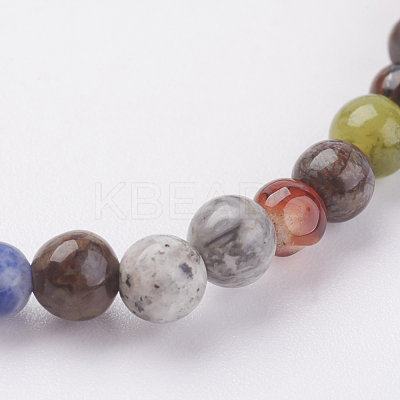 Natural Mixed Stone Stretch Bracelets BJEW-JB02460-01-1