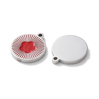 304 Stainless Steel Enamel Charms STAS-M102-23P-03-1