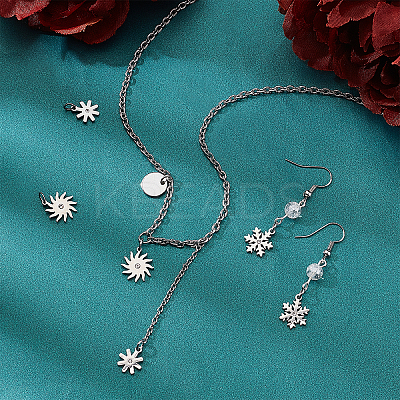 6Pcs 3 Style Eco-Friendly 316 Surgical Stainless Steel Micro Pave Clear Cubic Zirconia Charms RB-UN0001-06-1