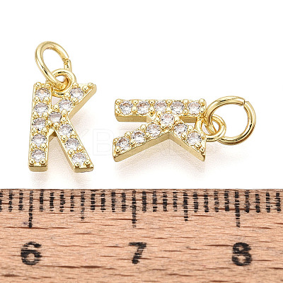 Brass Micro Pave Clear Cubic Zirconia Charms KK-N241-001K-1