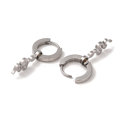 Non-Tarnish 3 Pairs 3 Styles 304 Stainless Steel Hoop Dangle Earrings for Women EJEW-K279-09B-P-1