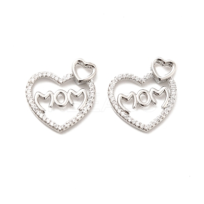 Rack Plating Brass Micro Pave Cubic Zirconia Pendants KK-K270-28P-1