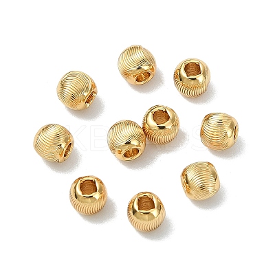 SHEGRACE Brass Textured Round Beads XGRPCU658-297G-1