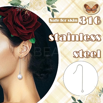 100Pcs 3 Styles 316 Surgical Stainless Steel Earring Hooks FIND-YW0005-50-1