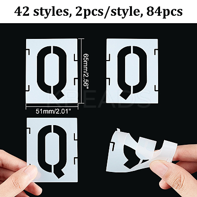 42Pcs 42 Styles Reusable PET Drawing Stencil DIY-WH0374-80-1
