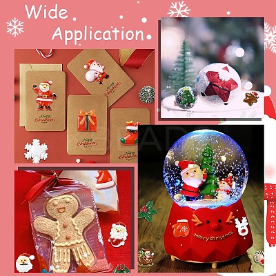 40Pcs 20 Styles Christmas Opaque Resin Decoden Cabochons RESI-YW0001-83-1