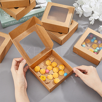 Kraft Paper Candy Storage Box CON-WH0084-90B-1