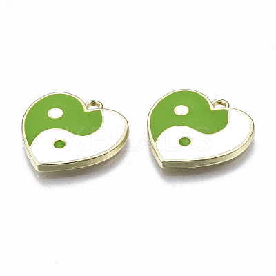 Rack Plating Alloy Enamel Pendants ENAM-T014-02B-RS-1