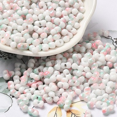 Two Tone Baking Paint Glass Seed Beads SEED-F005-01A-08-1
