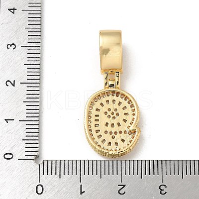 Brass Clear Cubic Zirconia European Dangle Charms KK-R003-01G-09-1