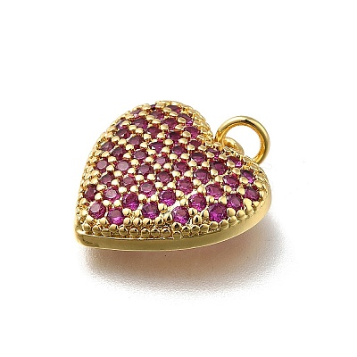 Brass Micro Pave Cubic Zirconia Pendants KK-C090-42G-04-1