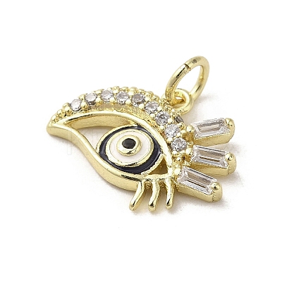 Brass Micro Pave Cubic Zirconia Pendants KK-E092-11G-01-1