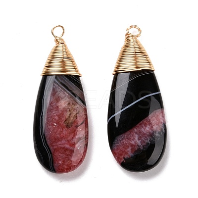 Natural Brazilian Agate Pendants PALLOY-JF01324-01-1
