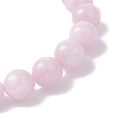 Round Natural Kunzite Beads Stretch Bracelets for Women BJEW-JB12235-1