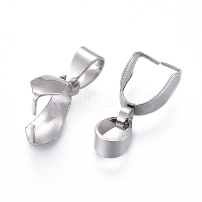 Tarnish Resistant 201 Stainless Steel Pendant Pinch Bails STAS-E437-28P-1