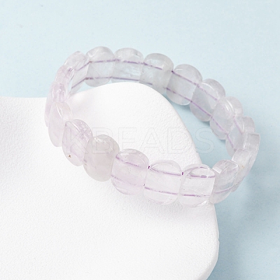 Oval Natural Amethyst Beads Stretch Bracelets for Women BJEW-Z149-03-1