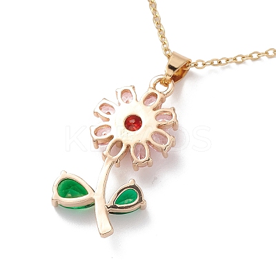 Colorful Cubic Zirconia Pendant Necklace NJEW-F307-02A-1