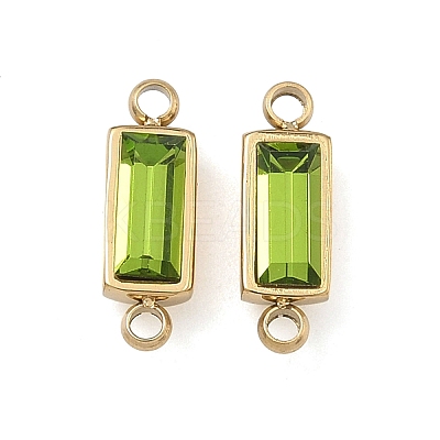 Birthstone 304 Stainless Steel Rhinestone Connector Charms STAS-L022-576G-01-1