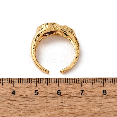 Brass Micro Pave Cubic Zirconia Cuff Rings for Women RJEW-F191-01G-03-1