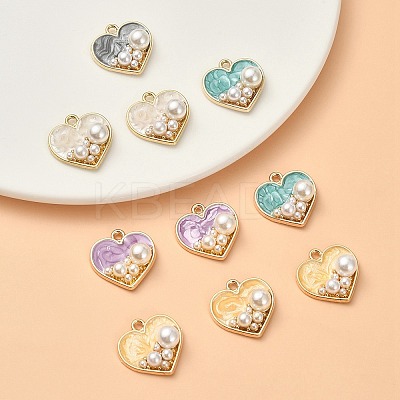 Light Gold Alloy Enamel Pendants ENAM-YW0003-71-1