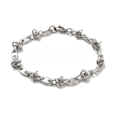 304 Stainless Steel Oval Link Bracelets for Men Women BJEW-V007-02P-1