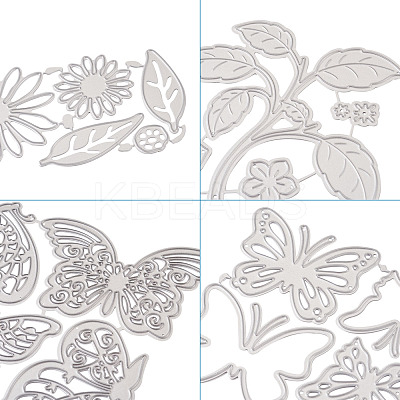 Flower & Leaf & Butterfly Frame Carbon Steel Cutting Dies Stencils DIY-TA0002-88-1