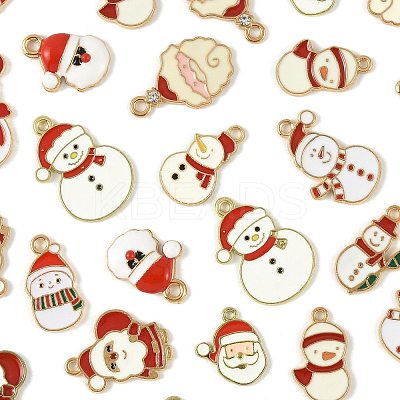 40Pcs Christmas Alloy Enamel Pendants ENAM-FS0004-20-1
