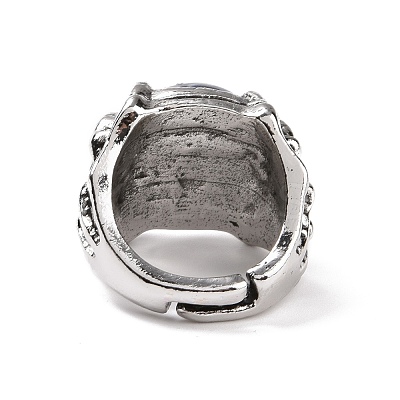 Dragon Eye Glass Wide Band Rings for Men RJEW-E017-01AS-04-1