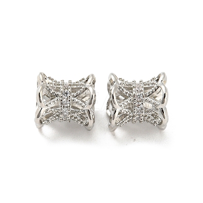 Brass Micro Pave Cubic Zirconia Spacer Beads KK-H452-21P-1