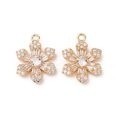 Brass Micro Pave Cubic Zirconia Pendants ZIRC-L105-04C-G-1