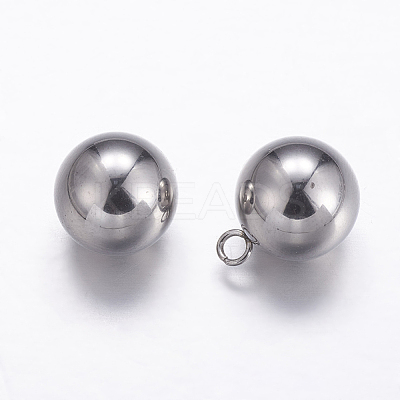 Tarnish Resistant 201 Stainless Steel Sphere Charms STAS-K146-048-10mm-1