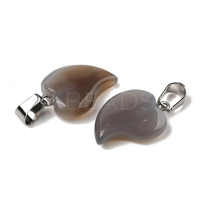 Natural Grey Agate Pendants G-B127-11P-10-1