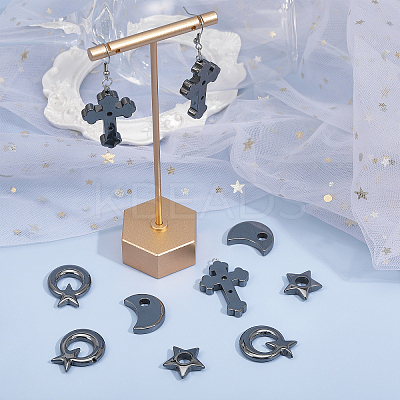16Pcs 4 Styles Synthetic Non-magnetic Hematite Pendants G-CA0001-77-1