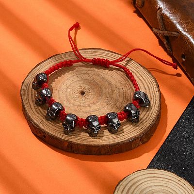 Adjustable Alloy Braided Beads Bracelets BJEW-JB10915-1
