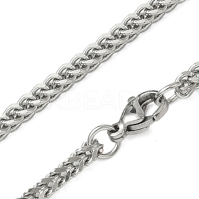 304 Stainless Steel Wheat Chain Necklaces NJEW-H012-12P-A-1