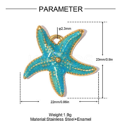 304 Stainless Steel with Enamel Pendants SA-OY003-29G-01-1