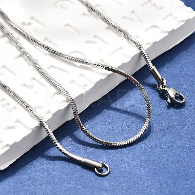 Tarnish Resistant 304 Stainless Steel Snake Chain Necklace Making STAS-P045-19P-1