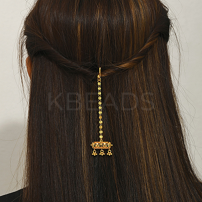 Ethnic Style Tassel Brass with Cubic Zirconia Hair Extension Chain for Women PU2601-1