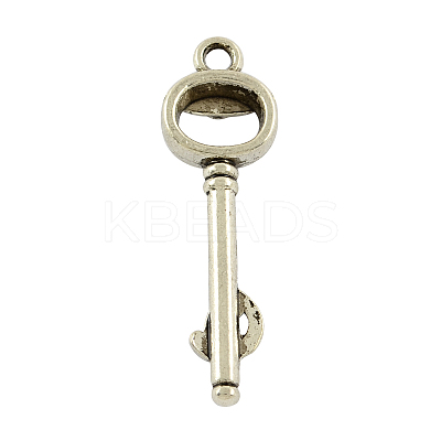Tibetan Style Alloy Skeleton Key Pendants TIBEP-20586-AS-LF-1