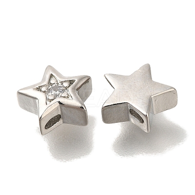 Brass Micro Pave Cubic Zirconia KK-Q001-05P-04-1