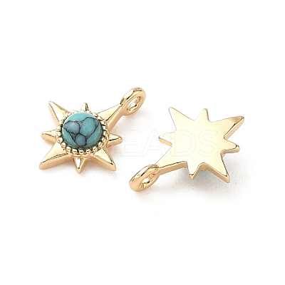 Synthetic Turquoise Star Charms KK-L250-04G-1