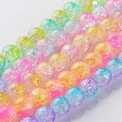 Crackle Glass Round Bead Strands CCG-M001-M-8mm-1