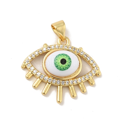 Brass Micro Pave Cubic Zirconia Pendants KK-B059-41G-B-1