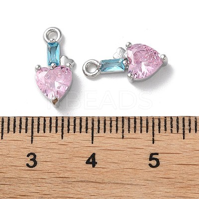 Brass Micro Pave Cubic Zirconia Charms KK-F872-22P-1