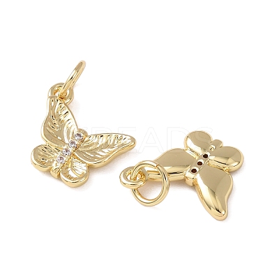 Brass Micro Pave Cubic Zirconia Pendants KK-C143-36B-G-1