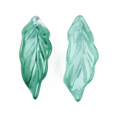 Transparent Spray Painted Glass Pendants X-GLAA-N035-017-F04-1