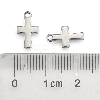 Tarnish Resistant 304 Stainless Steel Tiny Cross Charms STAS-E104-34P-1
