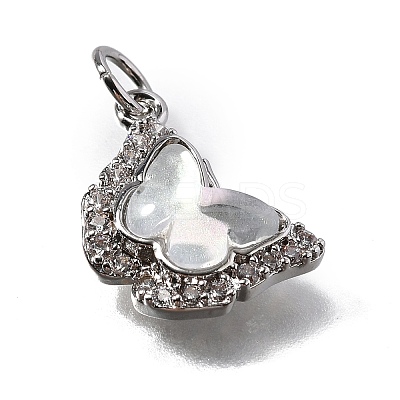 Brass Micro Pave Cubic Zirconia Pendants KK-Q043-03P-01-1