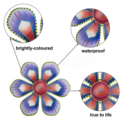3D Iron Flower and Ladybug Big Pendants AJEW-CF0001-19-1
