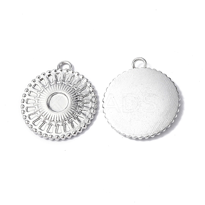Tarnish Resistant 304 Stainless Steel Pendant Cabochon Settings STAS-C066-13P-1